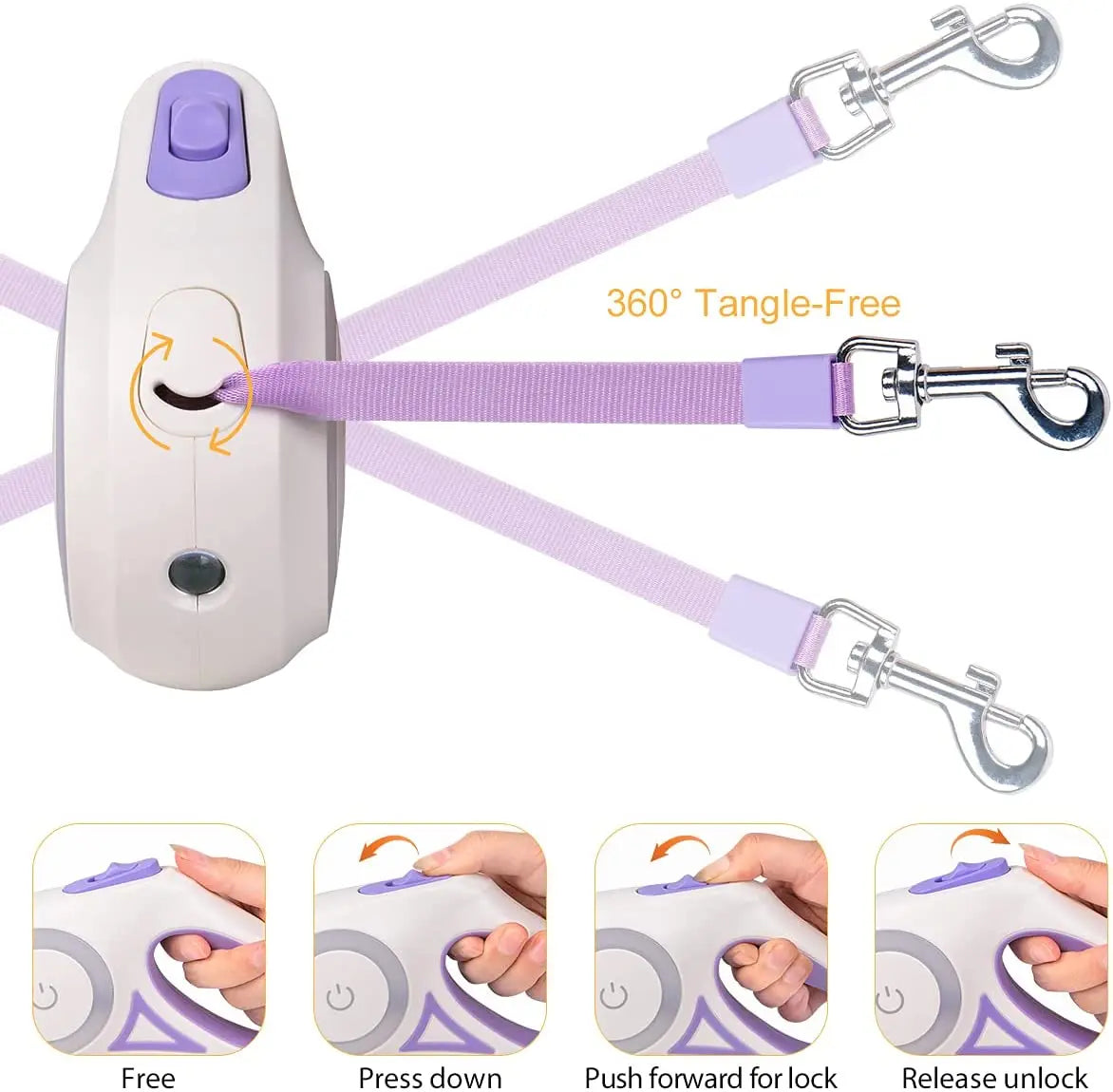 LED Luminous Automatic Retractable Dog Leash For Medium Dogs With Light