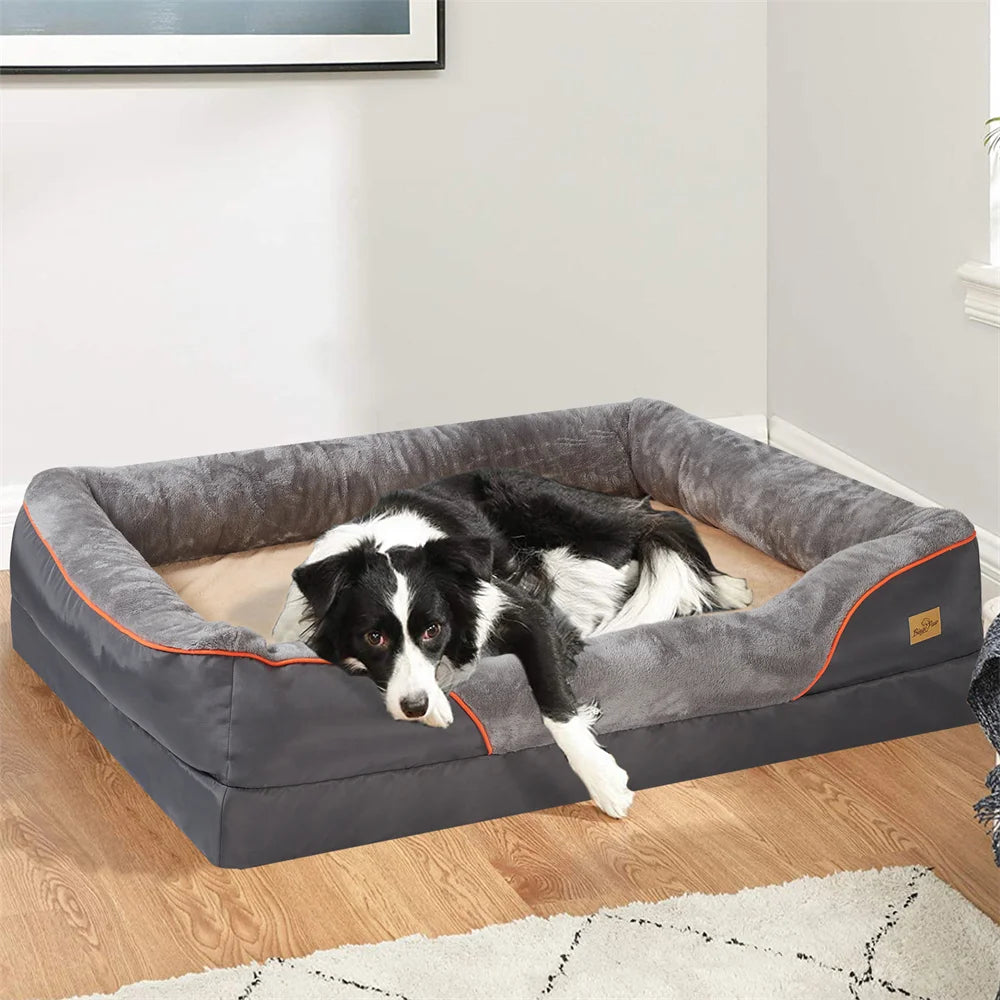 BORWARTCN Jumbo Orthopedic Memory Foam Dog Bed Sofa Couch