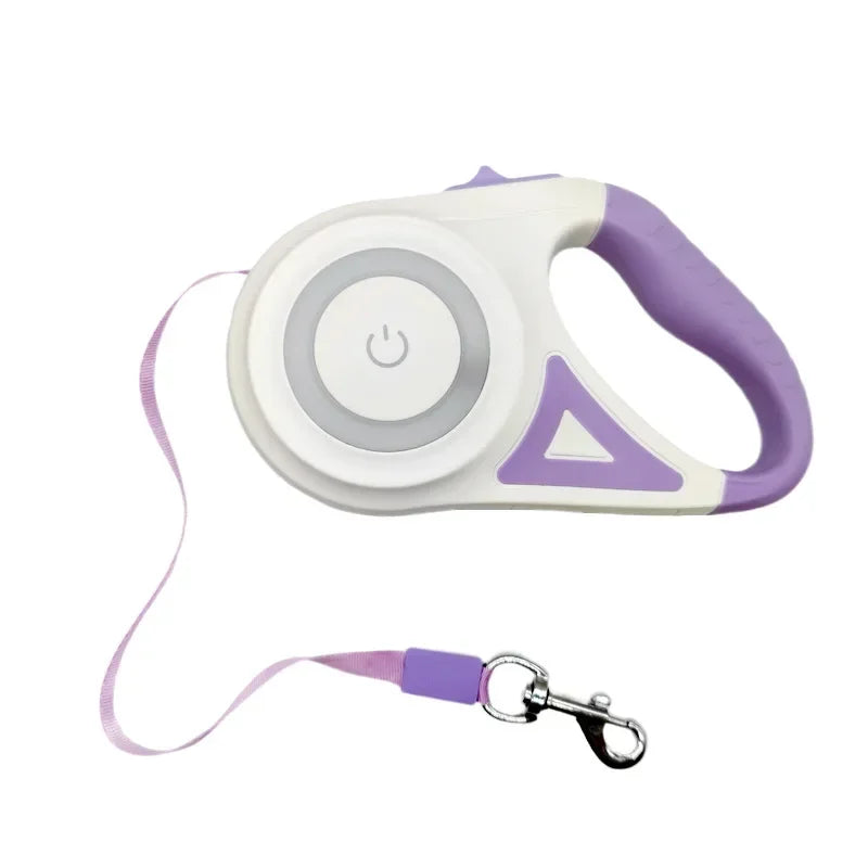 LED Luminous Automatic Retractable Dog Leash For Medium Dogs With Light