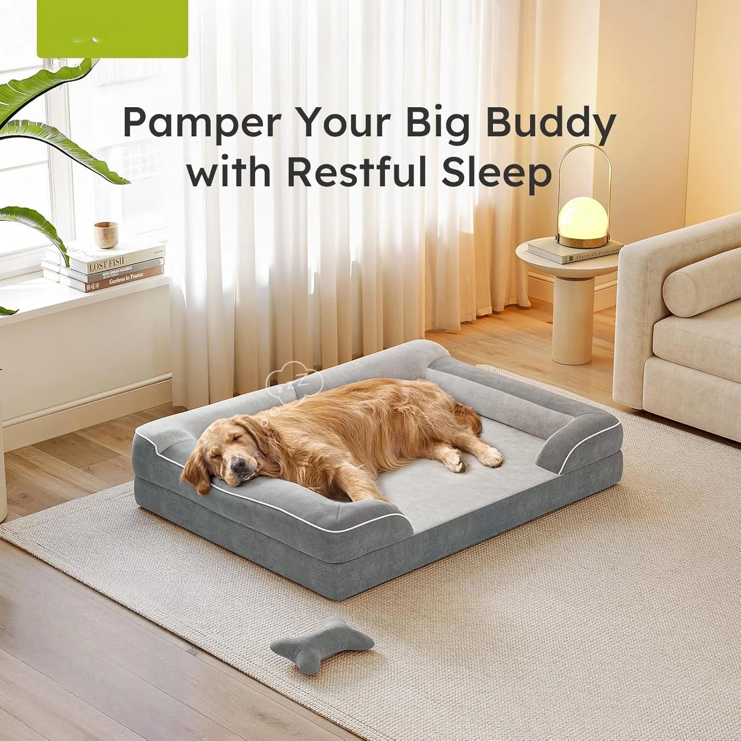 Orthopedic Dog Bed With Cooling Gel Memory Foam And Removable Cover