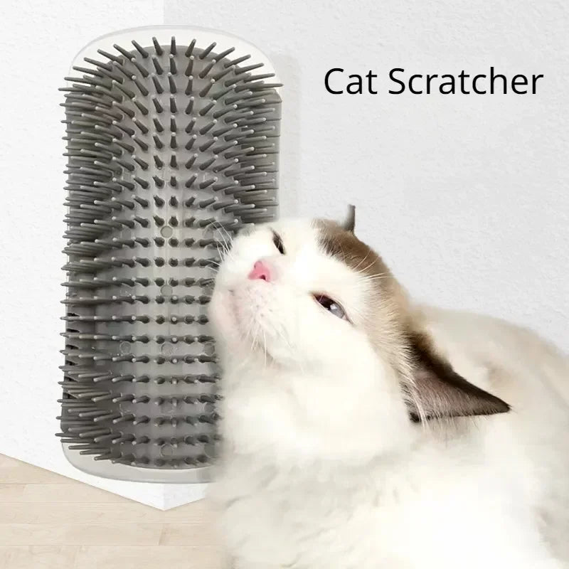 Cat Corner Scratcher Massage Comb With Catnip For Grooming and Deshedding