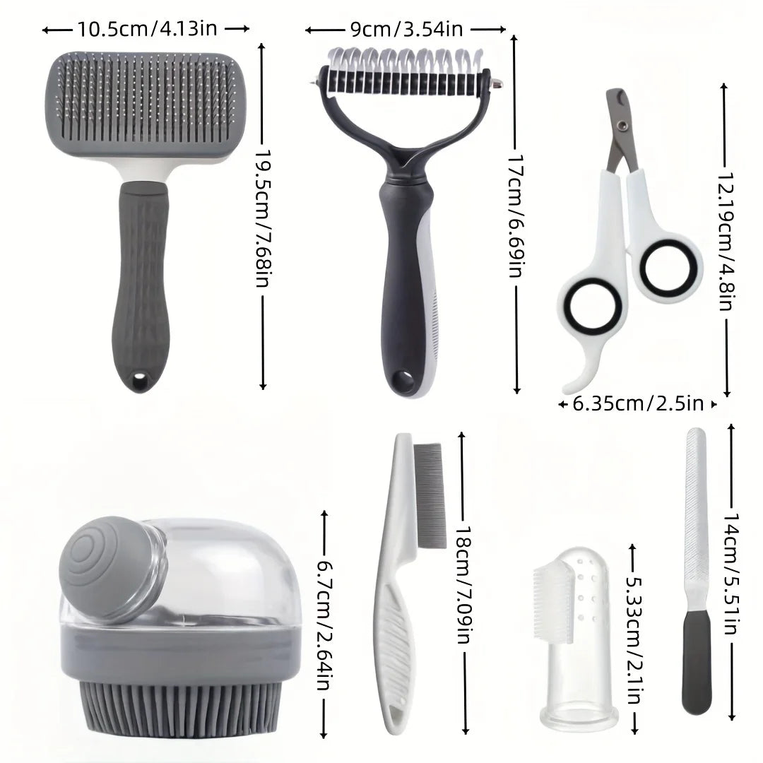 Dog Grooming Kit Self Cleaning With Nail Clippers And Comb