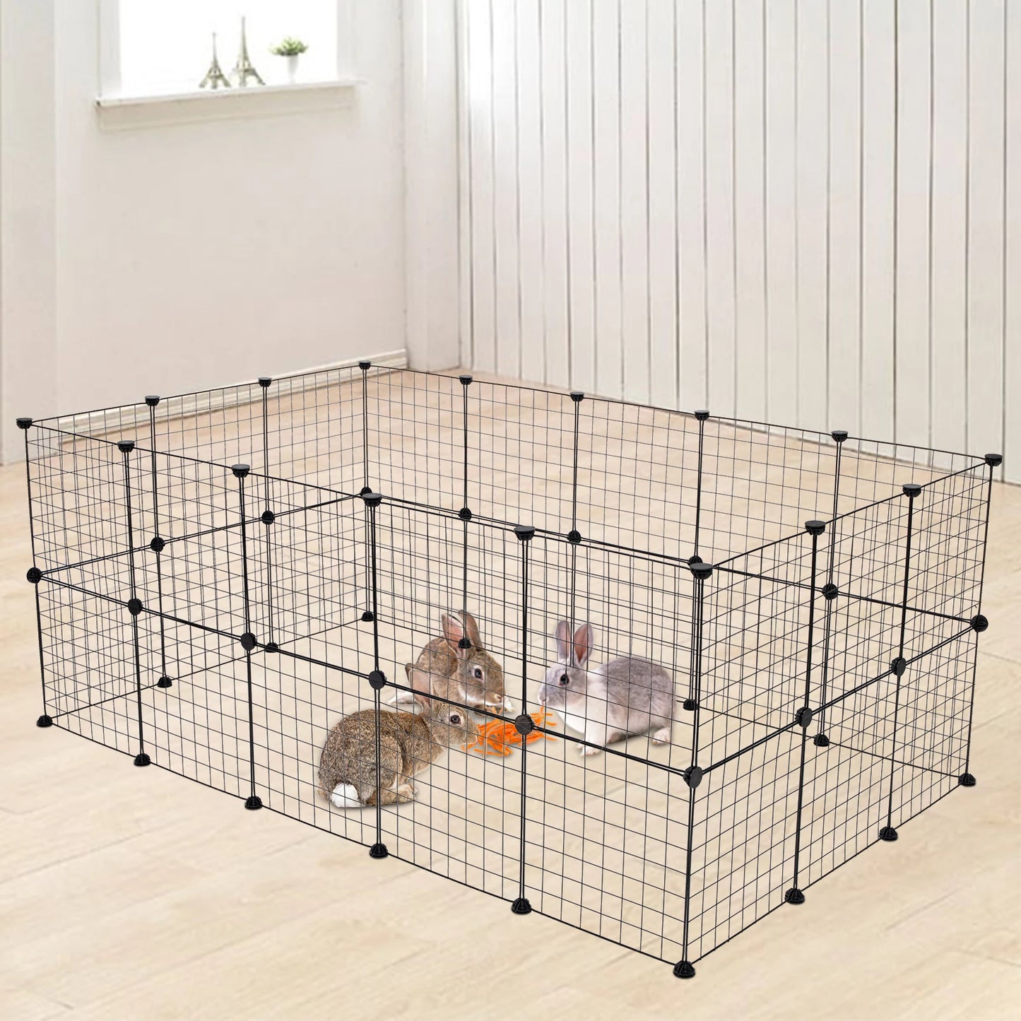 NONECN Portable Metal Wire Playpen for Guinea Pigs and Rabbits