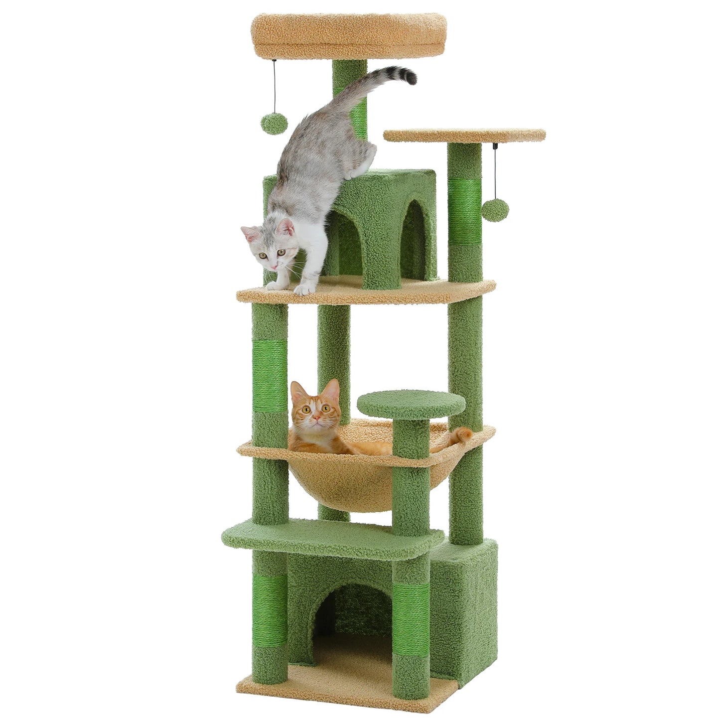 PEQULTI Cat Tree Tower Six Levels With Perches And Condos