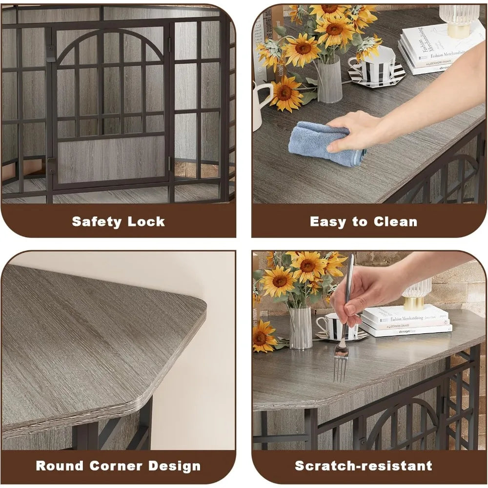 Corner Dog Crate Furniture Indoor Wooden End Table Kennel