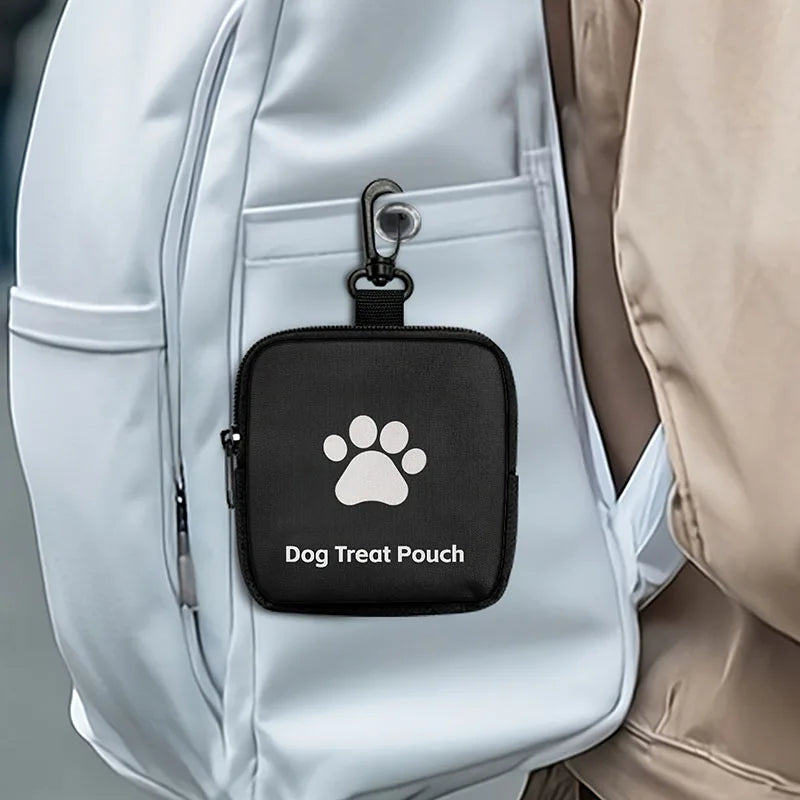 Portable Dog Treat Bag With Zippered Pocket For Outdoor Training