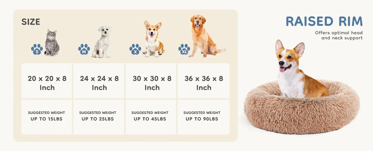 JHK Calming Dog Bed For Medium And Large Dogs Washable Anti Slip