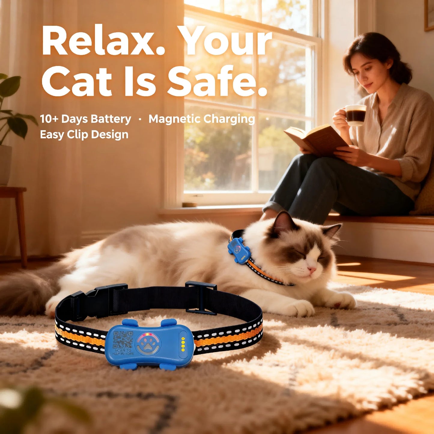 WANWAYTECH 4G GPS Pet Tracker Real-Time Locator Cats And Dogs