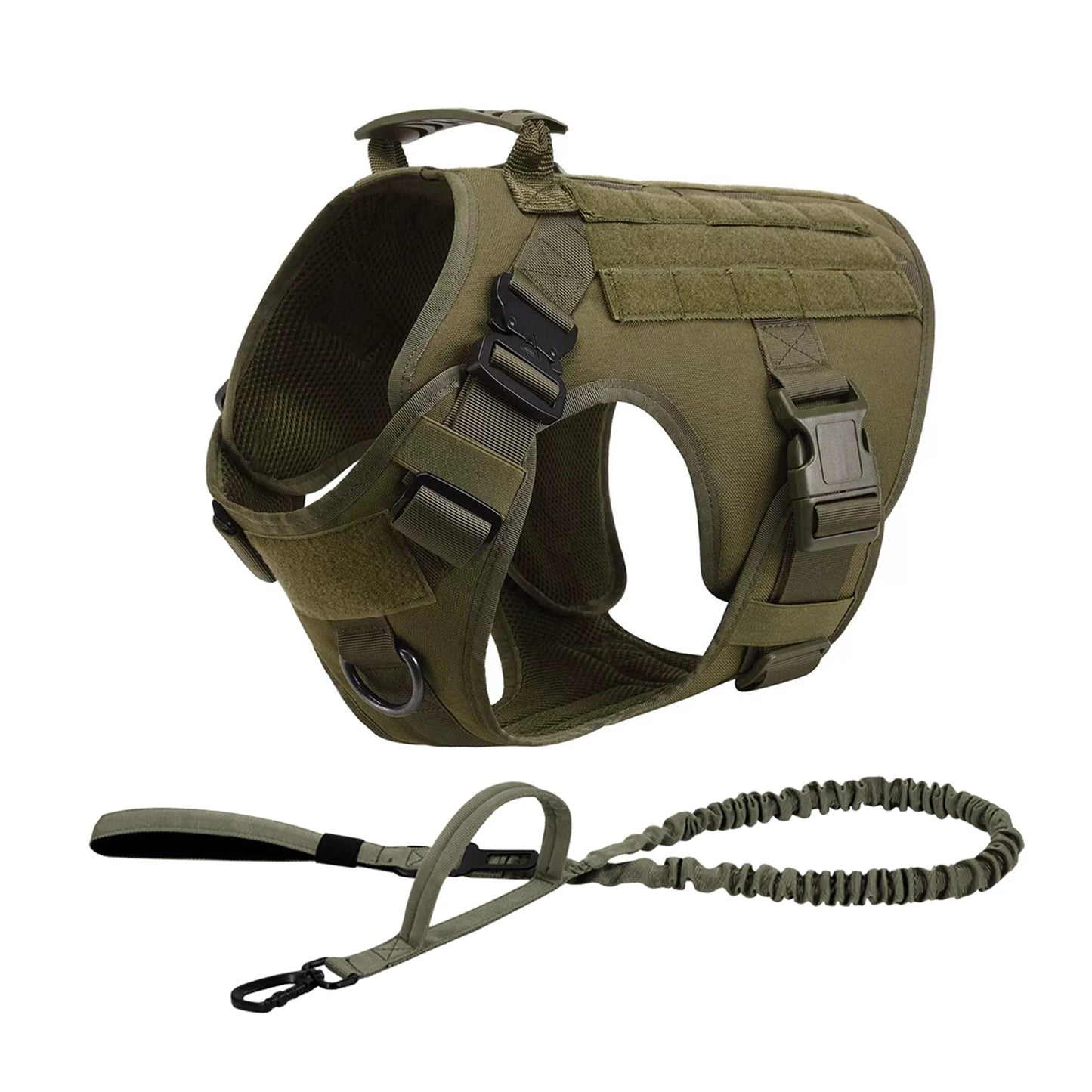 Tactical Dog Harness With Molle Pouches For Durable Nylon