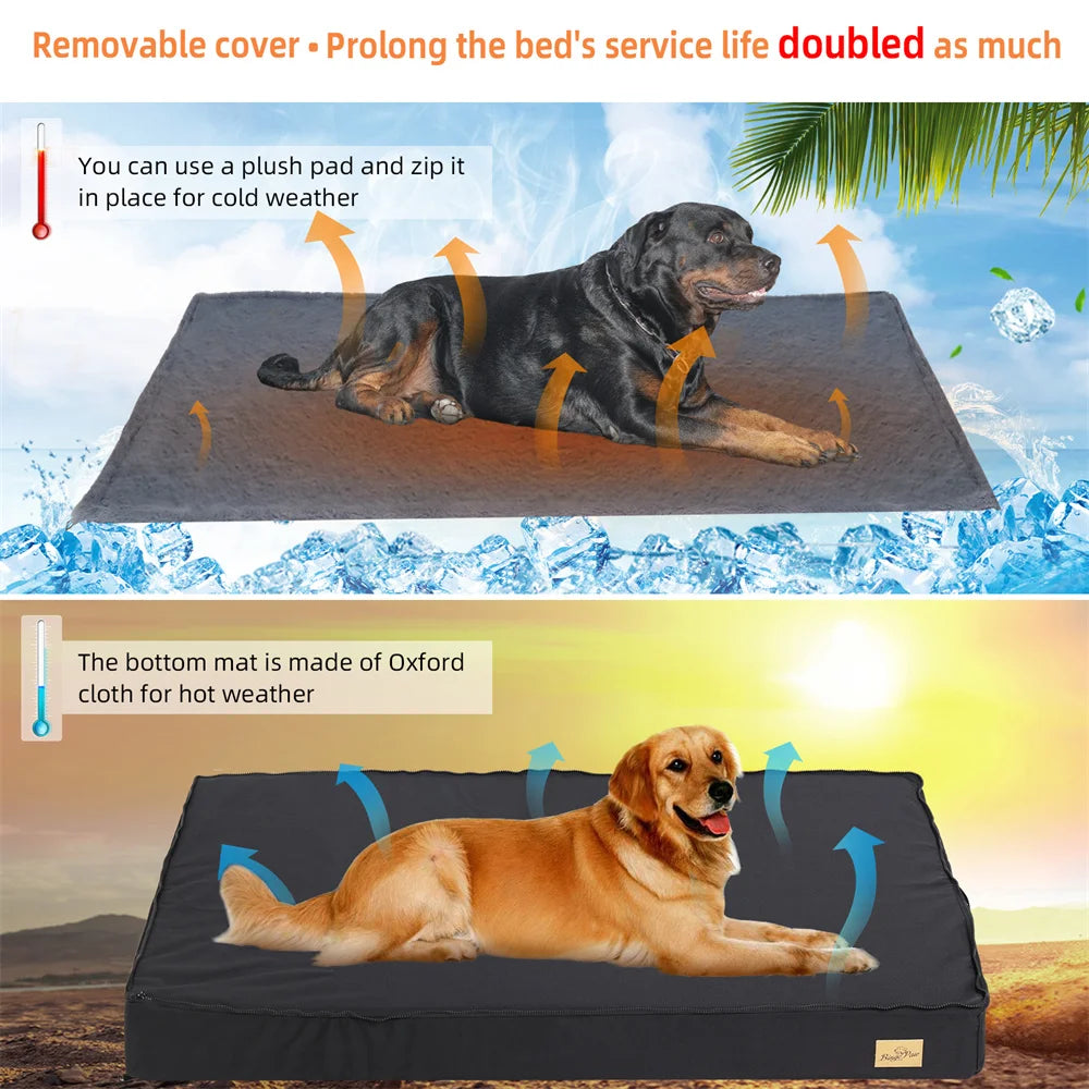 BORWART Orthopaedic Waterproof Dog Bed 2 In 1 Removable Cover