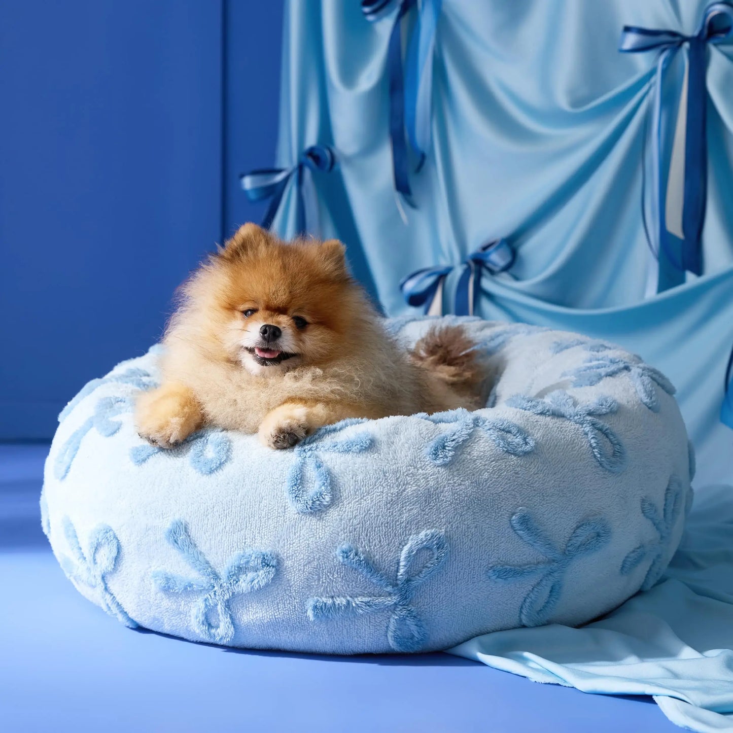 Donut Cat Bed Indoor Calming Plush With Anti Slip Bottom
