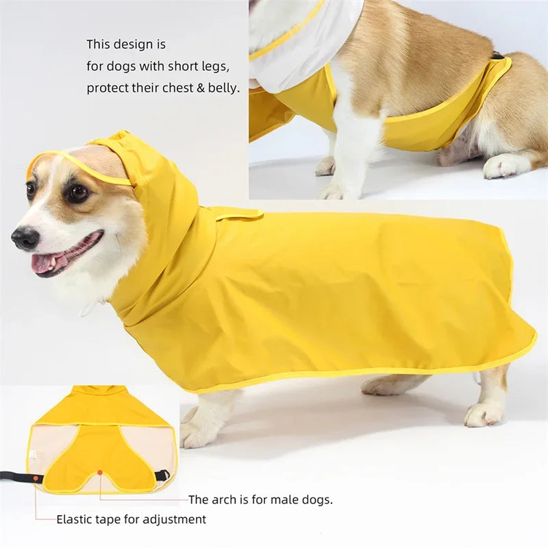 NONEDropshipping Rainy Season Dog Raincoat Waterproof Puppy Coat