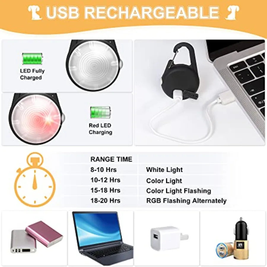 Dog Collar Light With 4 Modes Rechargeable LED Clip On