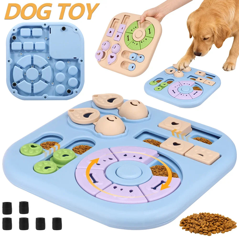 Rotating Dog Puzzle Toy With Treat Dispenser And Slow Feeder
