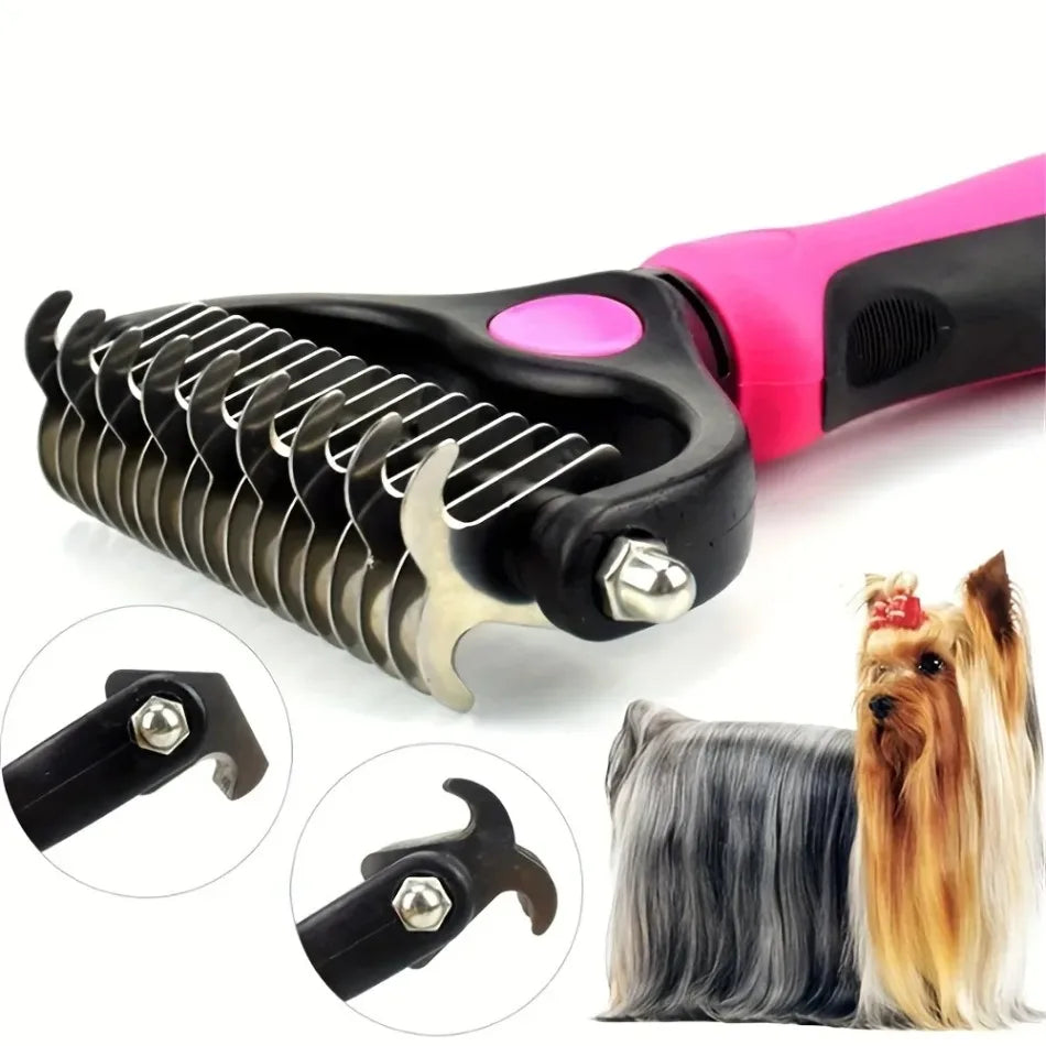 Double Sided Stainless Steel Pet Grooming Brush Hair Remover Comb