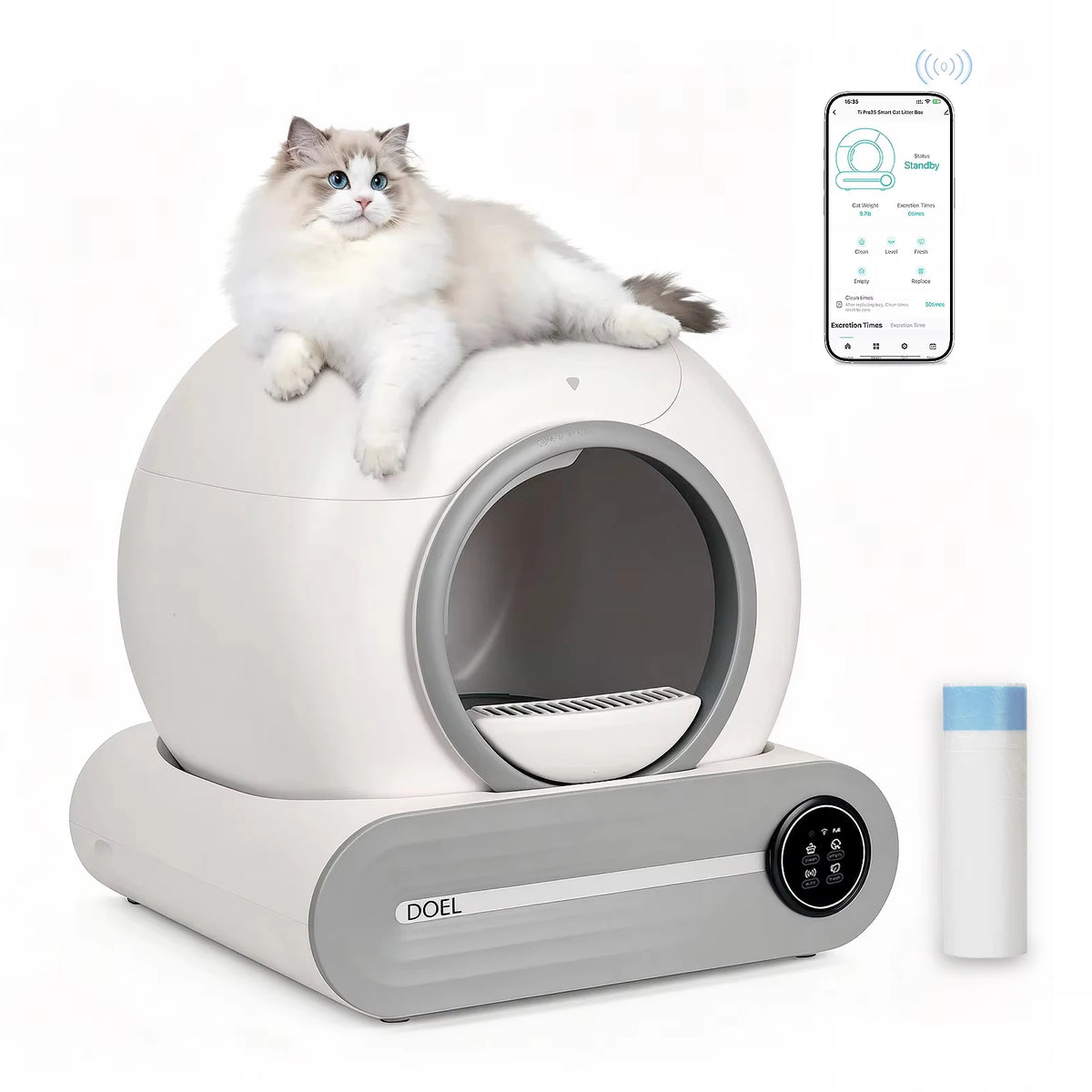 DOEL Smart Self Cleaning Cat Litter Box With App Control