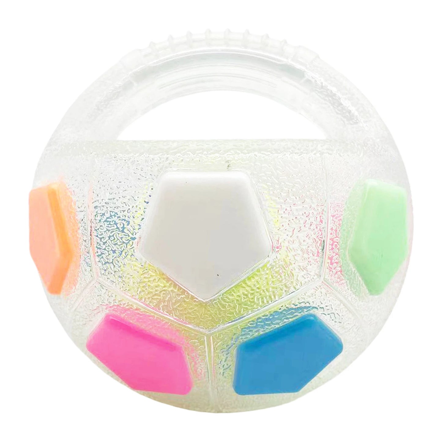 NONE Dog Calming Ball With Handle Interactive Squeaky Football Toy