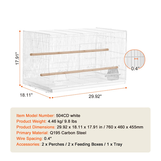 SucceBuy Flight Bird Cage With Divider Stackable Travel Cage