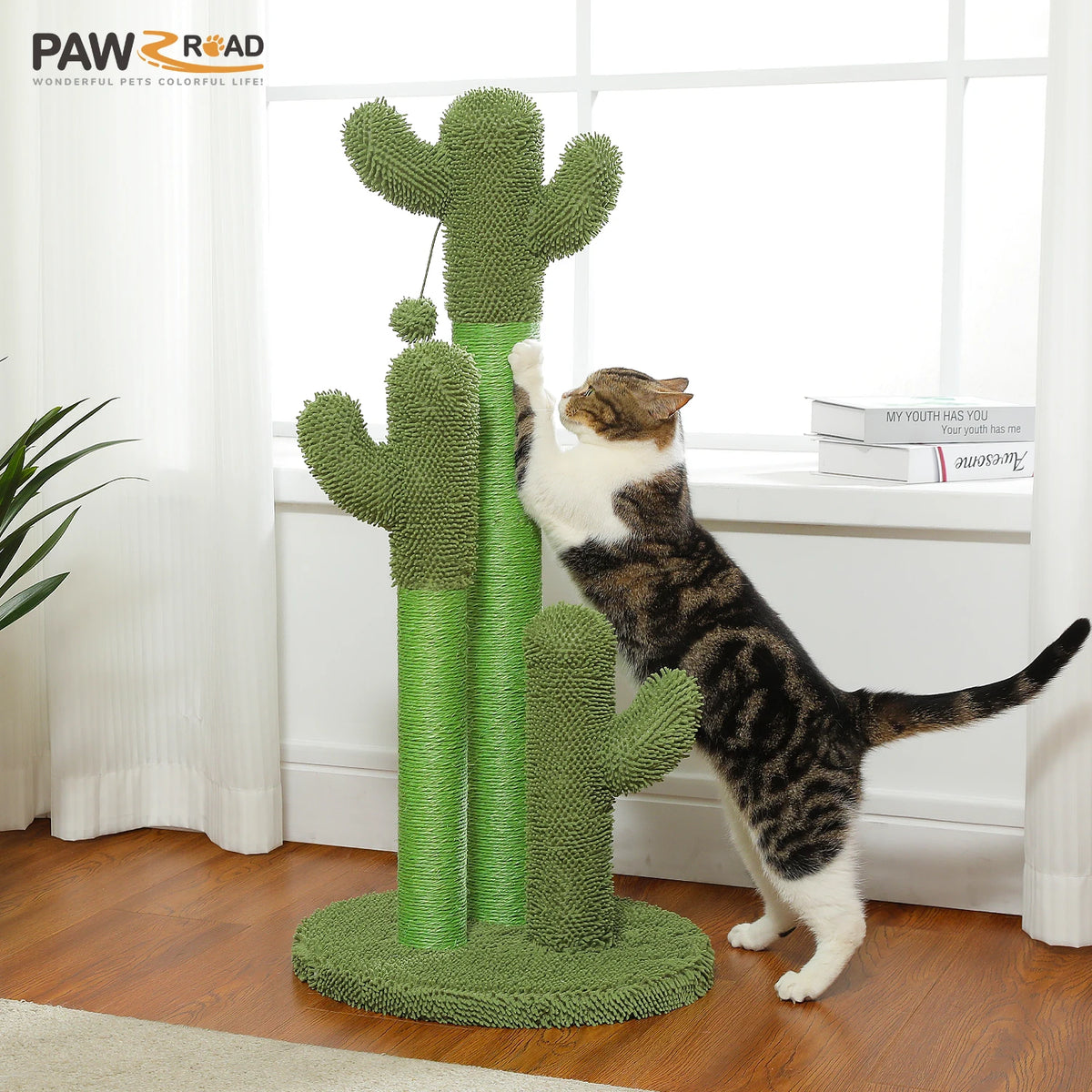 PEQULTI Cactus Cat Tree with Condo, Hammock and Scratching Post