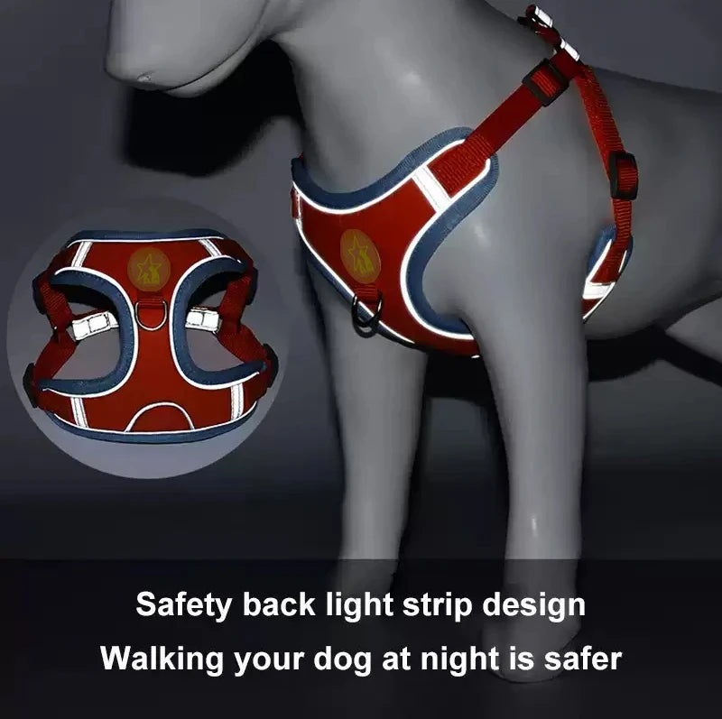 Nylon Reflective Dog Harness Vest Soft Mesh Breathable