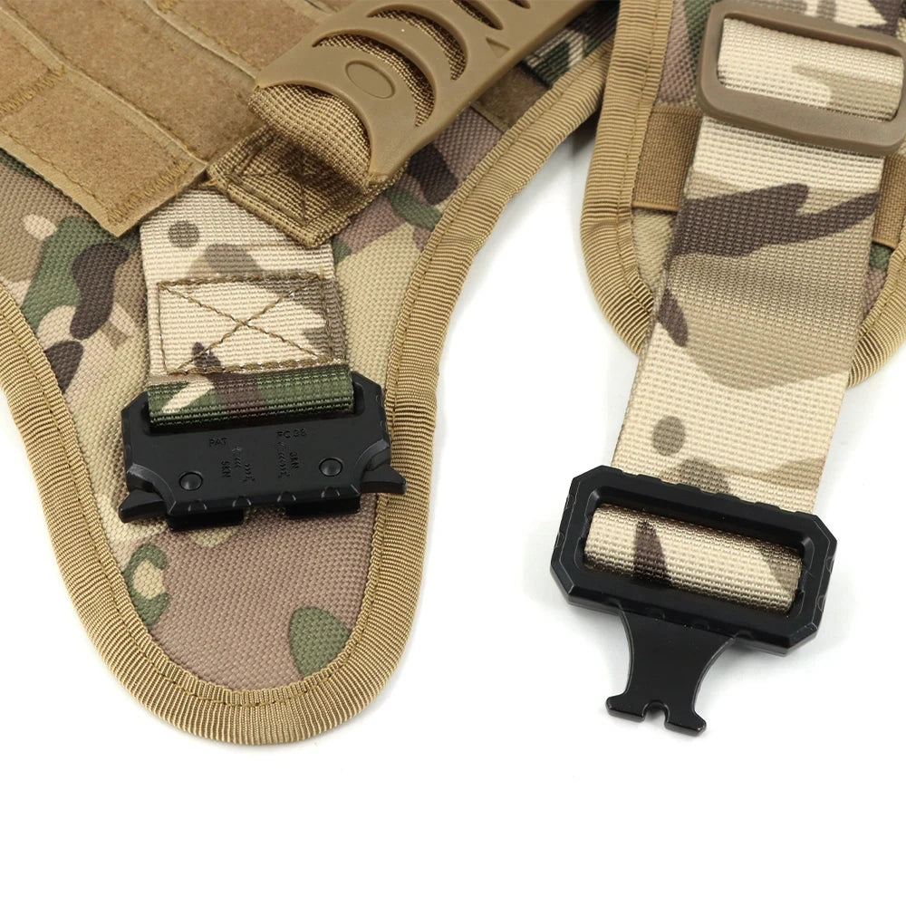 PETRAVEL Tactical Dog Harness Set with Collar Leash and Patches