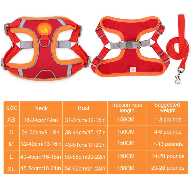 Nylon Reflective Dog Harness Vest Soft Mesh Breathable