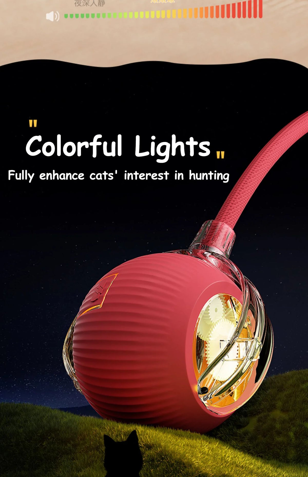 Automatic Rechargeable Rolling Ball Interactive Cat Toy