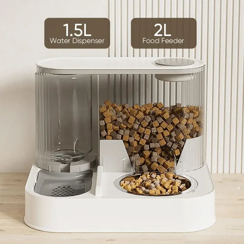 Gravity Pet Feeder And Water Fountain Dispenser Bowl Set for Cats and Dogs