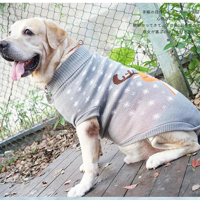 NONECN Wool Dog Sweater For Winter Warmth Striped Knit