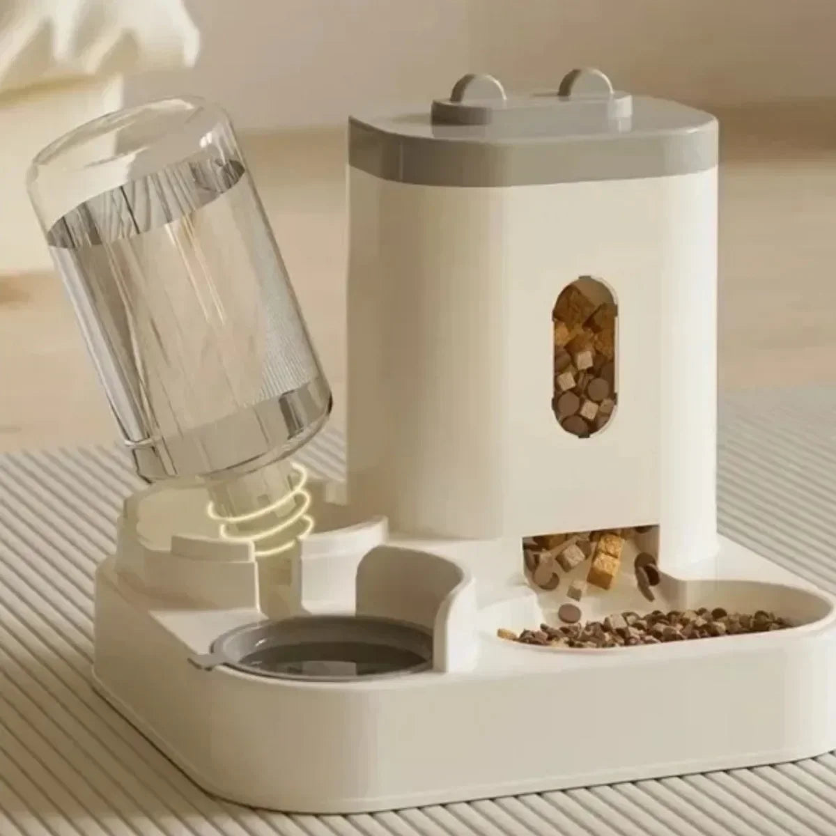 Automatic Pet Feeder With Water Fountain For Dogs And Cats