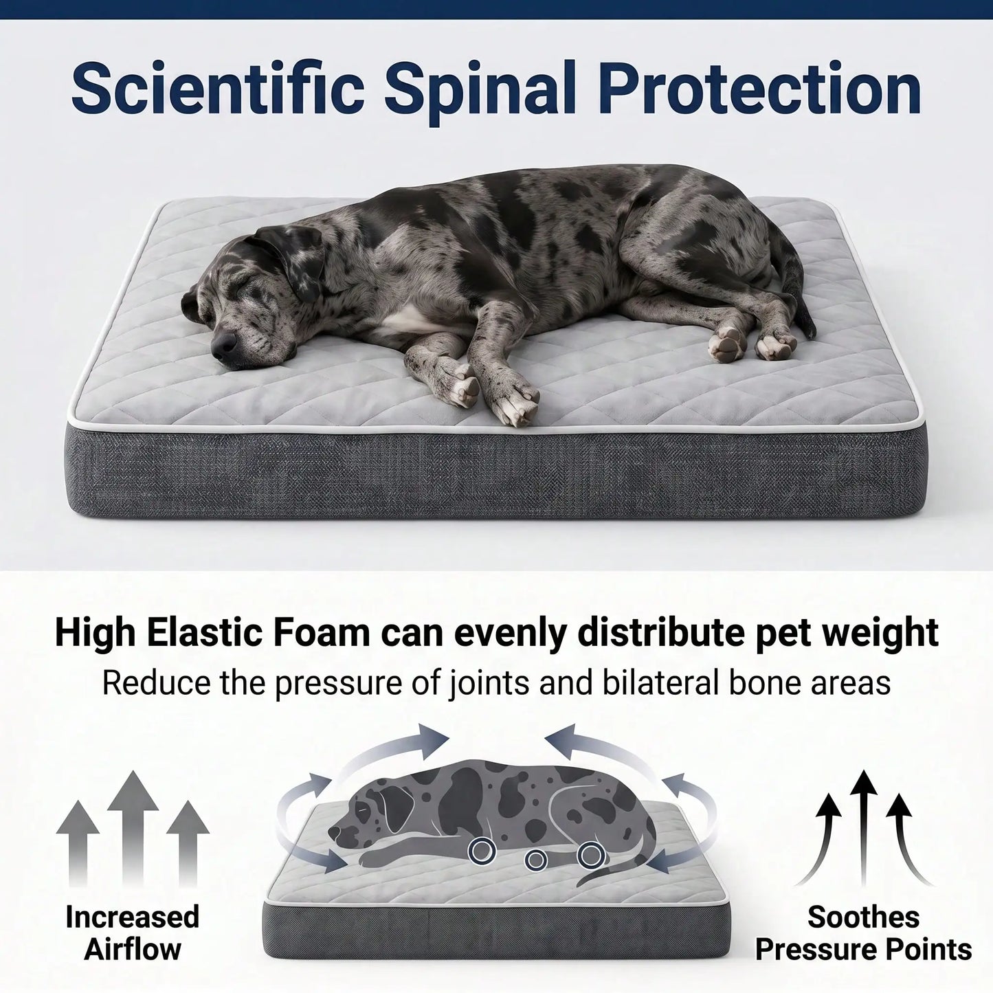 Waterproof Dog Bed With Washable Removable Cover And Orthopedic Foam