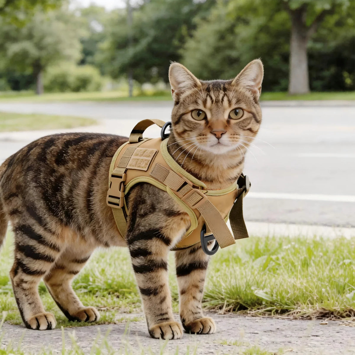 PETRAVEL Tactical Cat Harness Vest and Leash Set for Walking