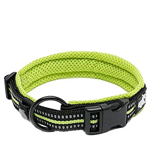 TRUELOVE Adjustable Nylon Dog Collar With Reflective Padded Design