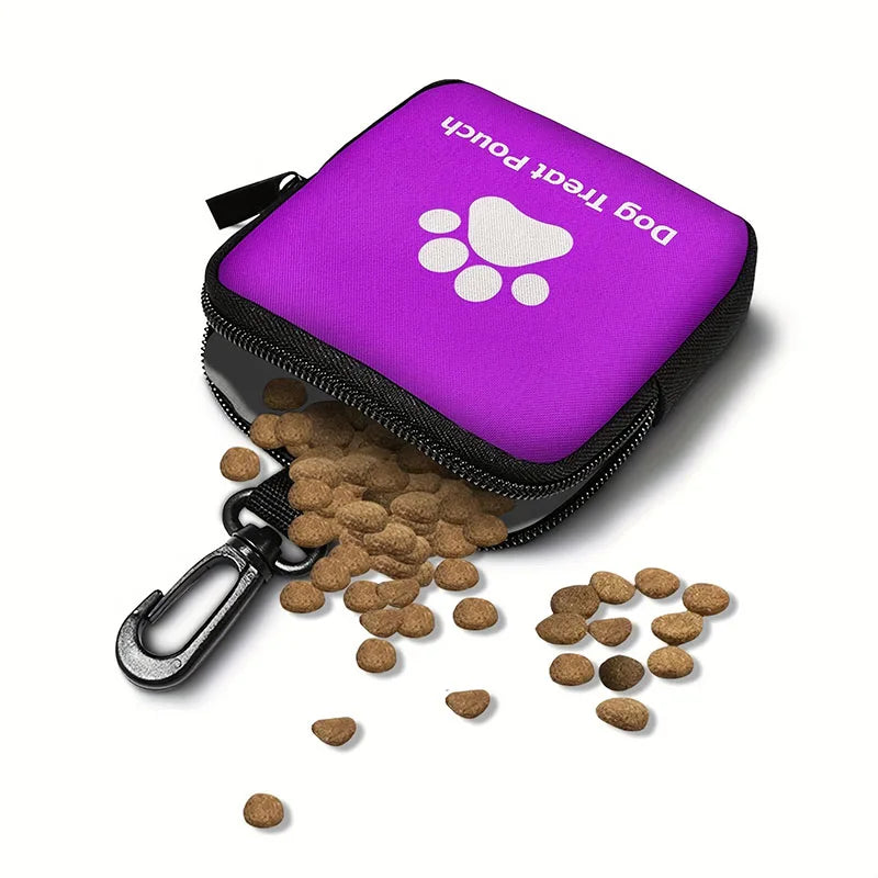 Portable Dog Treat Bag With Zippered Pocket For Outdoor Training