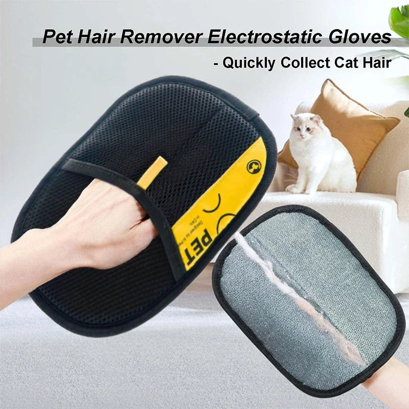Pet Hair Remover Gloves Electrostatic For Cats And Dogs Reusable