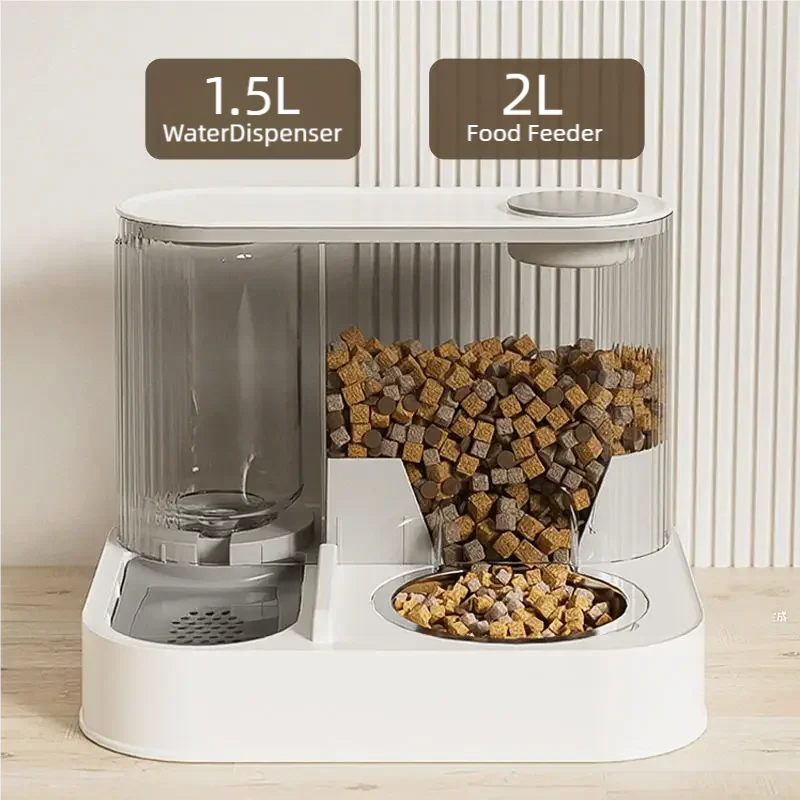 Gravity Pet Feeder And Water Fountain Dispenser Bowl Set for Cats and Dogs