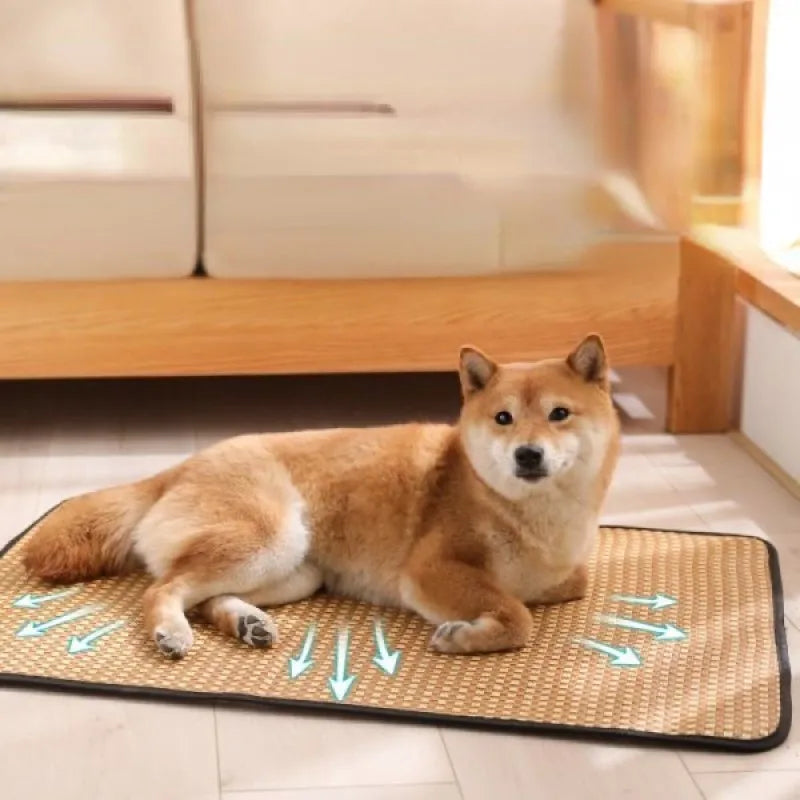 Dog Cooling Mat For Pets Bamboo Bed Ice Pad Comfort
