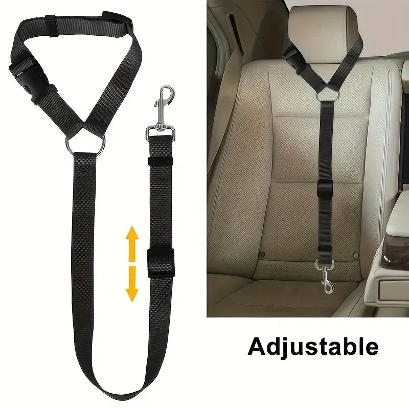 TwoInOne Pet Car Seat Belt Nylon Lead Leash System