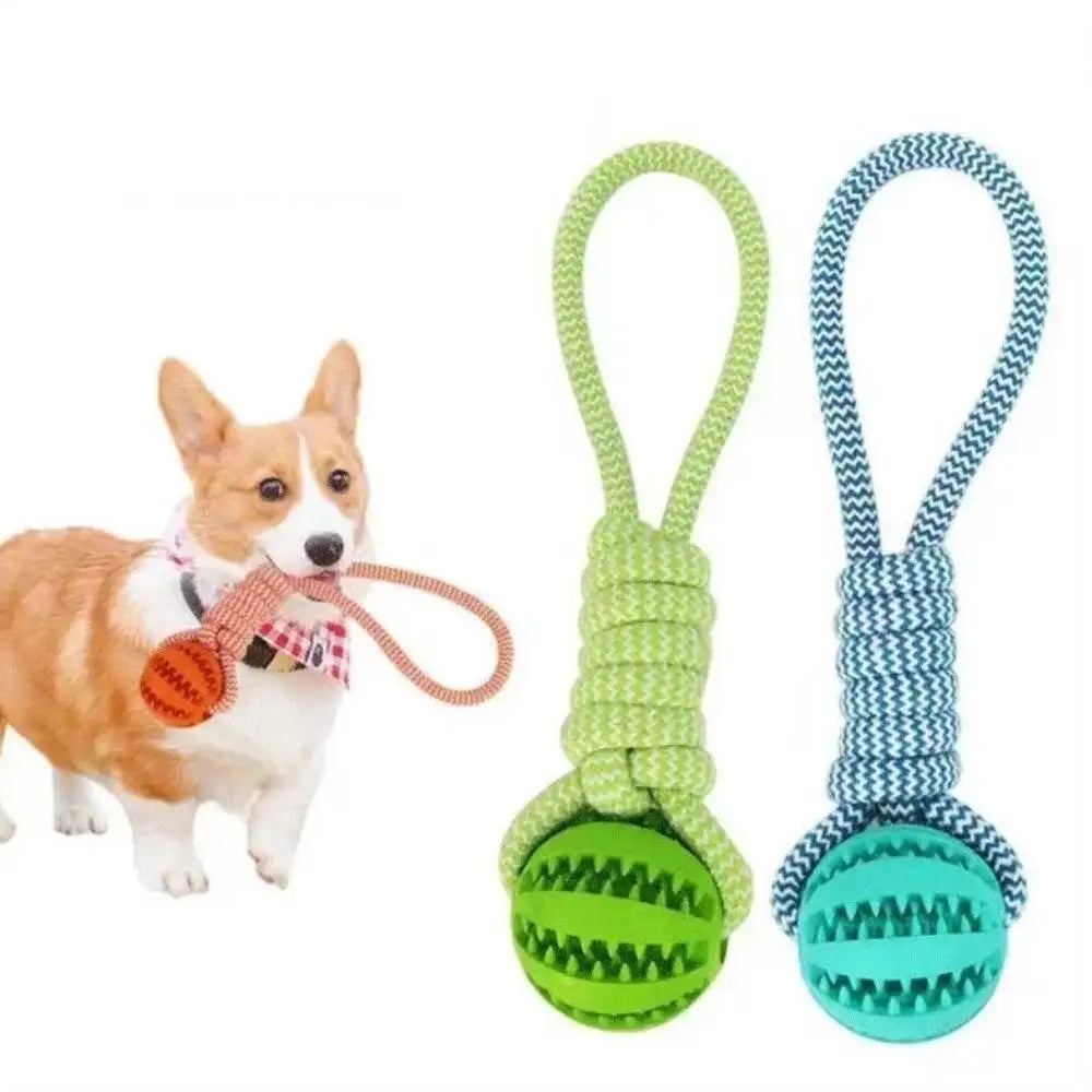 Dog Rope Tug Toy With Treat Ball For Dental Cleaning
