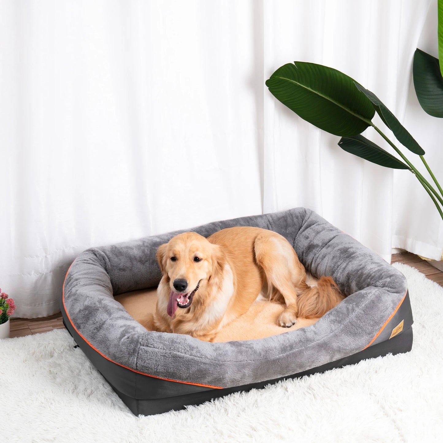 BINGOPAW Dog Bed Removable Washable Cover Anti Allergy Fleece Waterproof