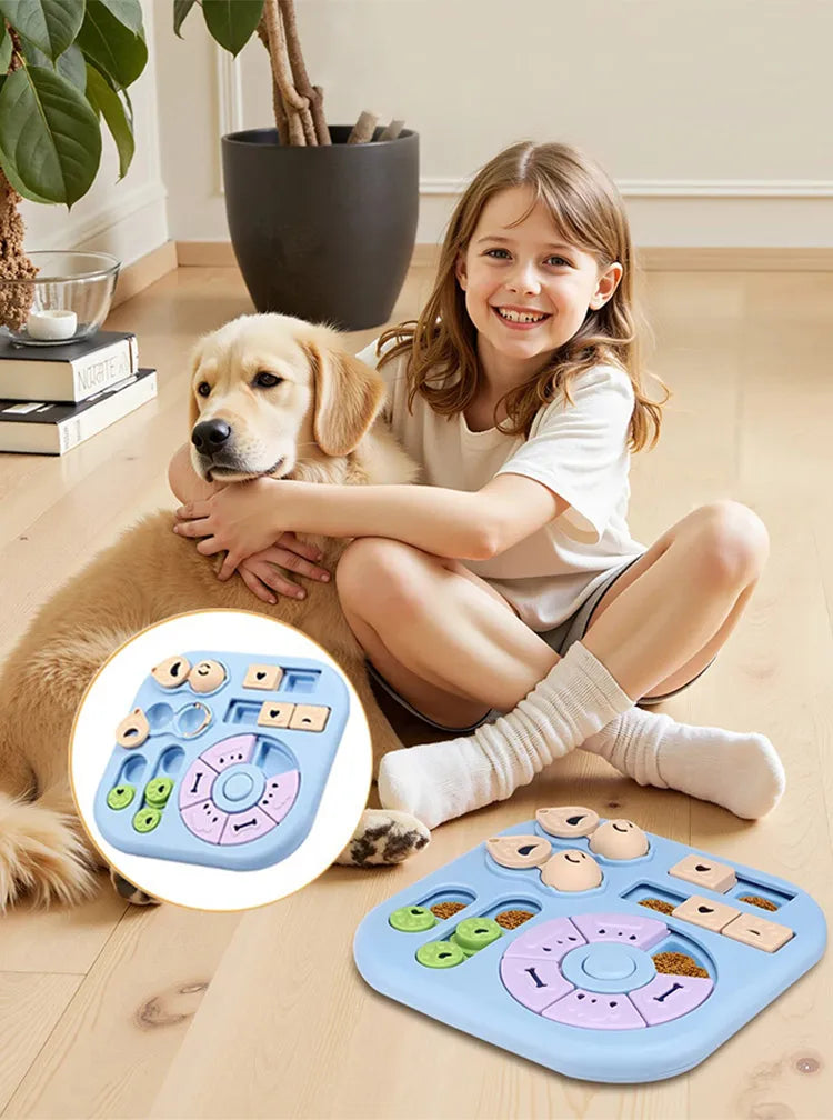 Rotating Dog Puzzle Toy With Treat Dispenser And Slow Feeder