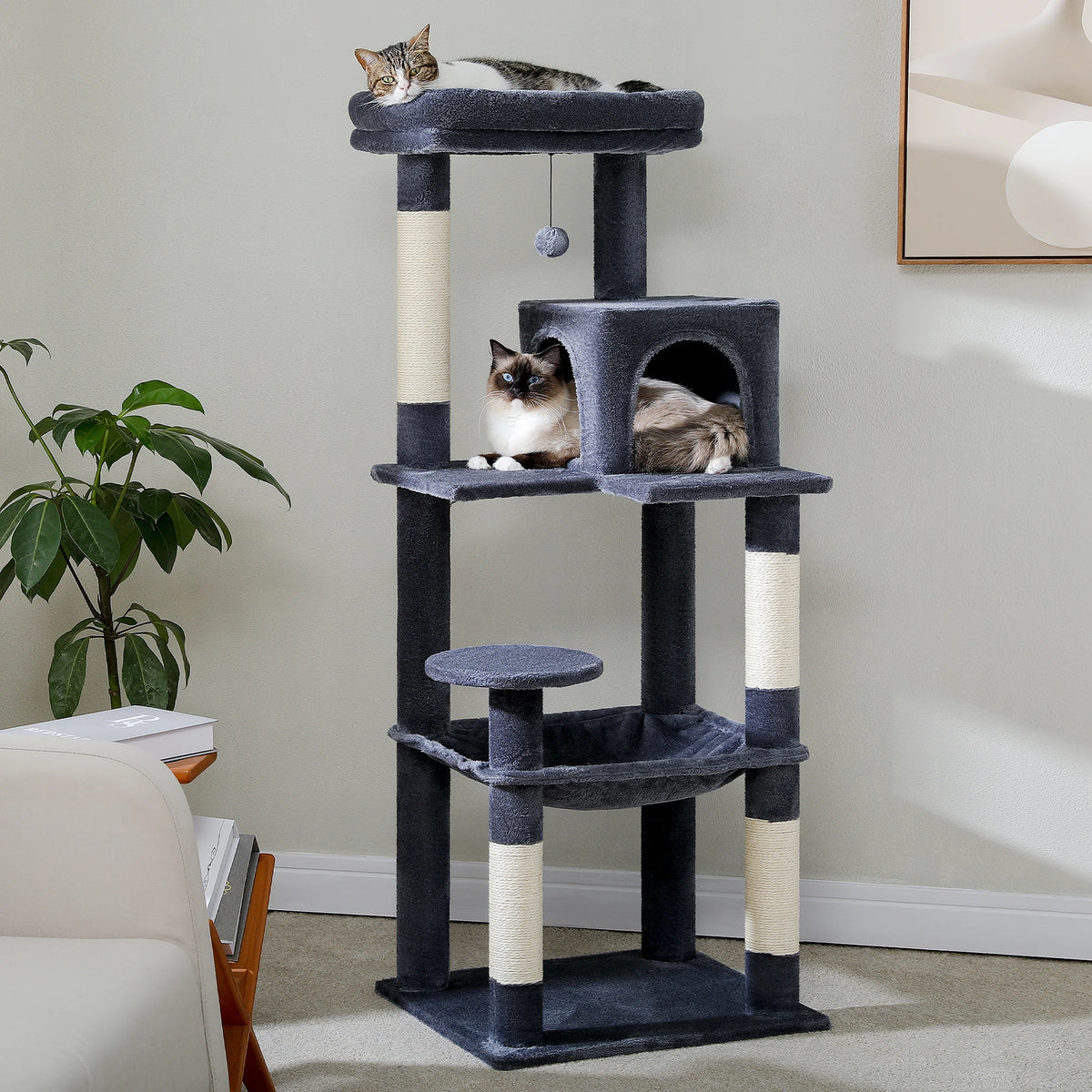 Pawz Road 5 Level Cat Tower For Large Cats Sisal Scratcher