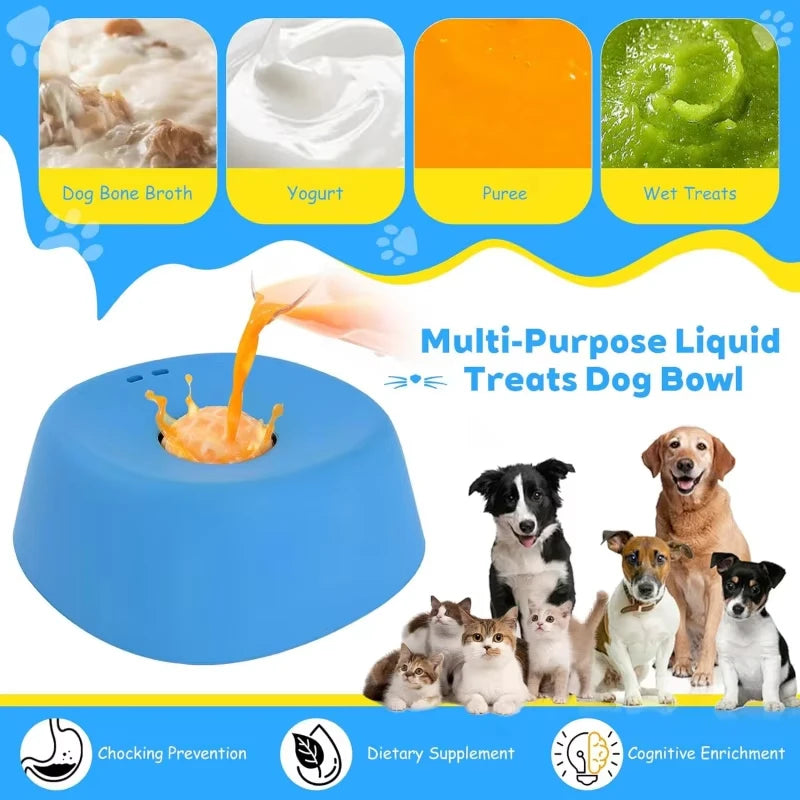 Slow Feeder Dog Bowl Anti Slip Ball Shaped Licking Bowl