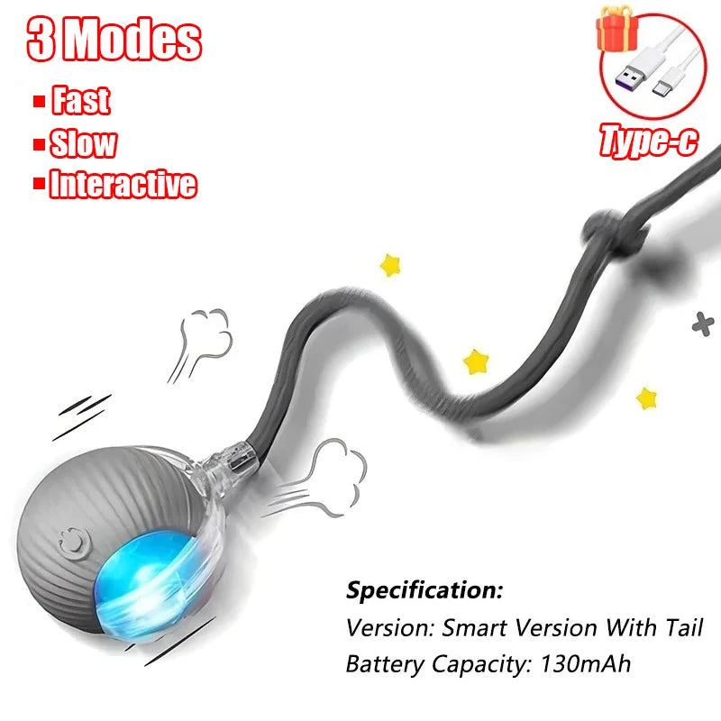Automatic Rechargeable Rolling Ball Interactive Cat Toy