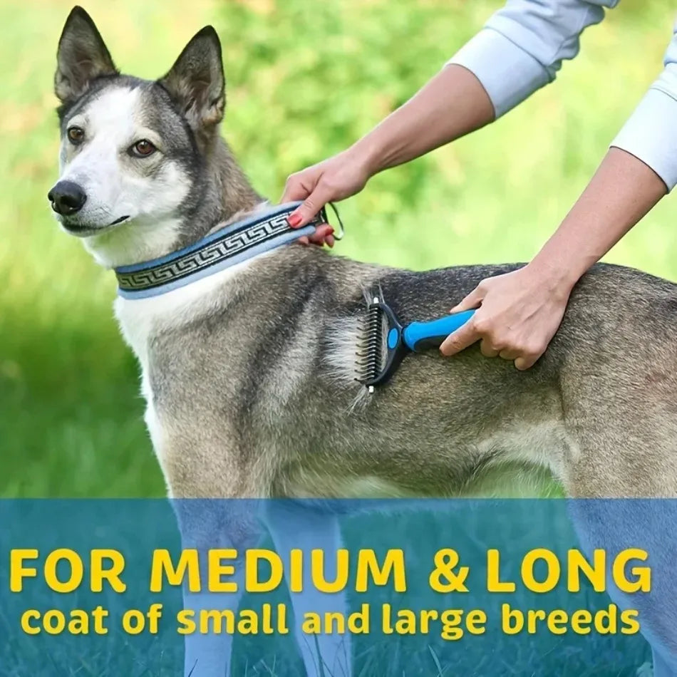 Double Sided Stainless Steel Pet Grooming Brush Hair Remover Comb