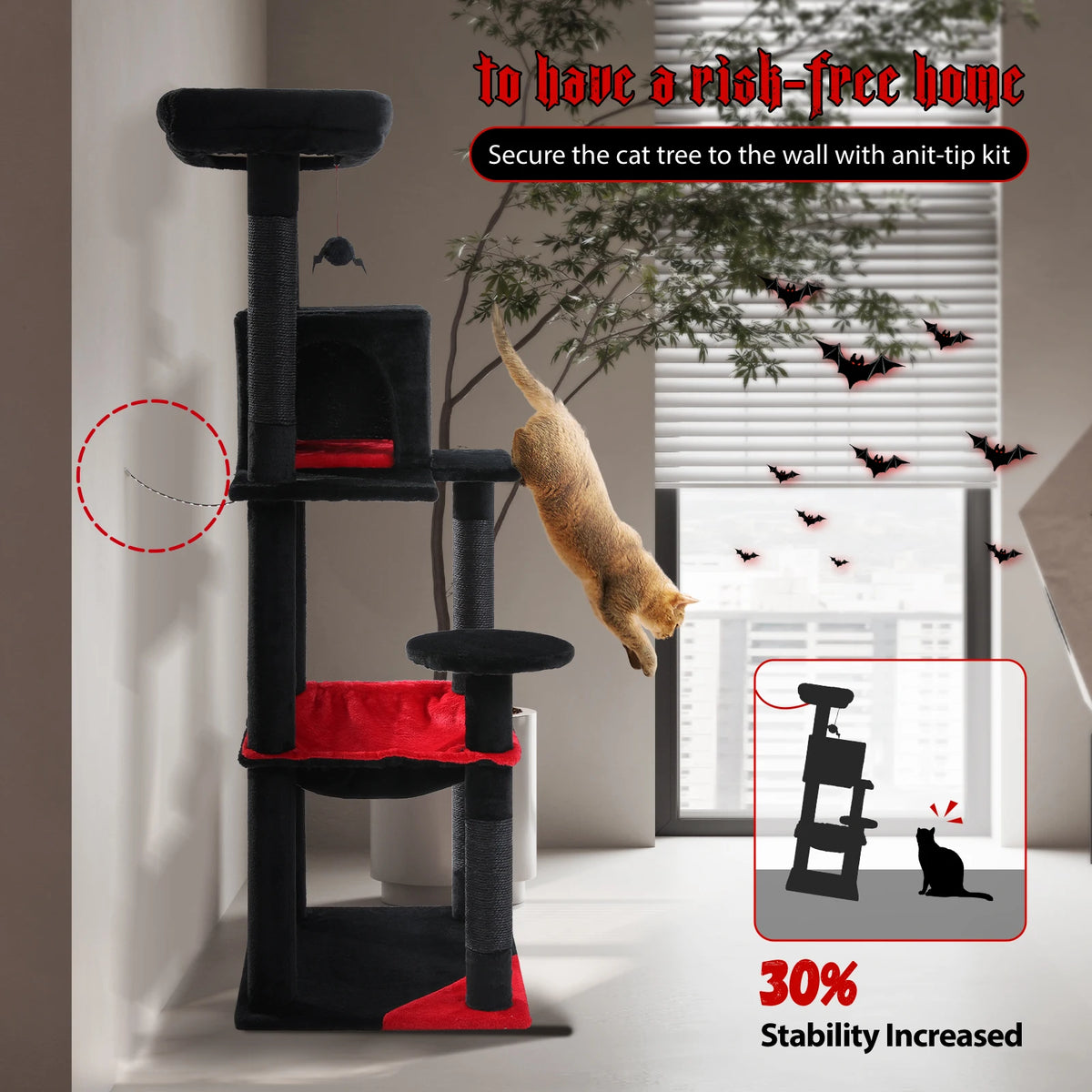 Pawz Road 5 Level Cat Tower For Large Cats Sisal Scratcher