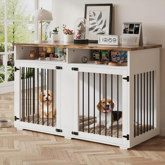 MKDK Multifunctional Dog Crate Furniture With Storage And Doors