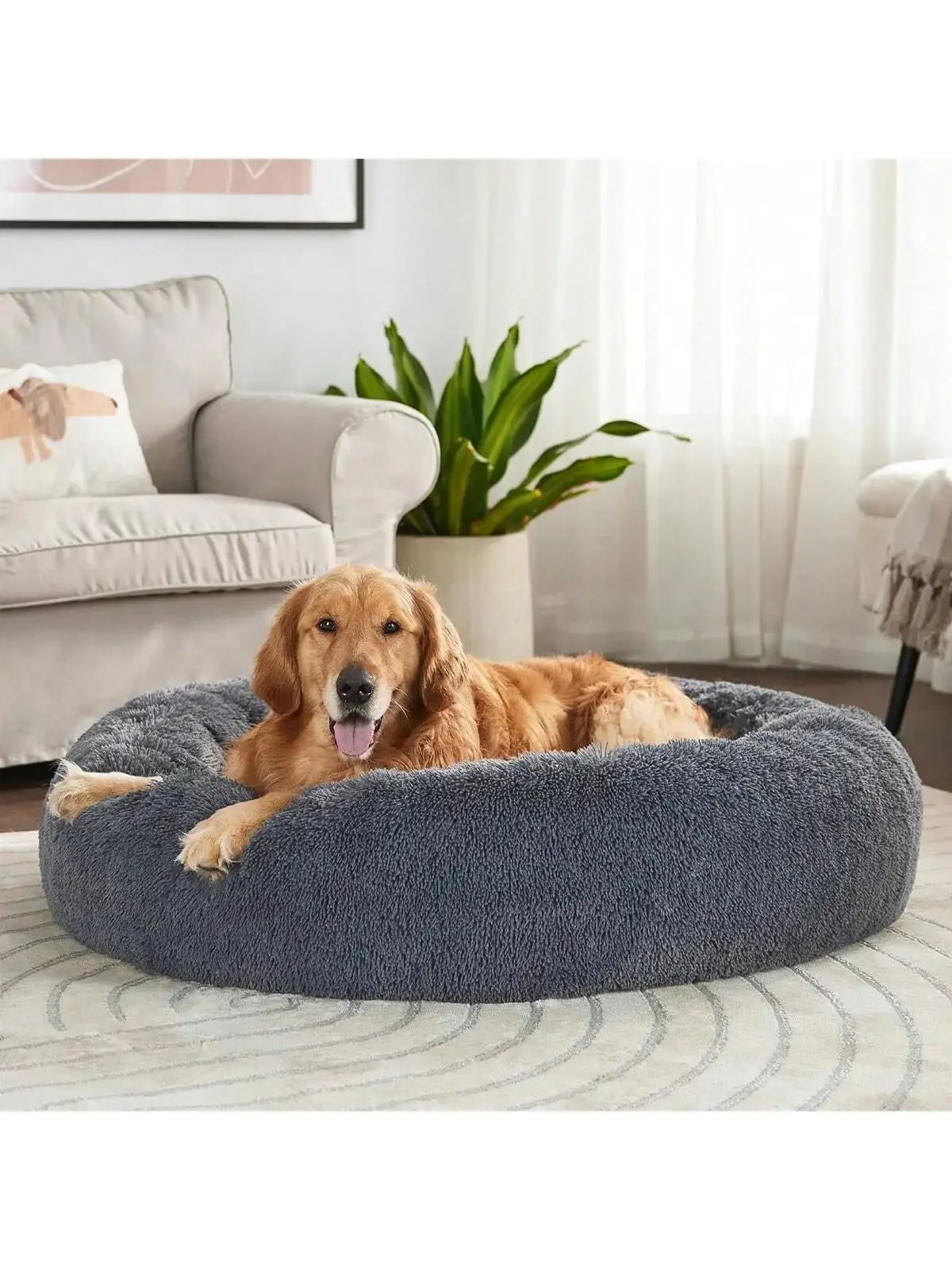 100 Cotton Donut Dog Bed For Medium And Large Dogs