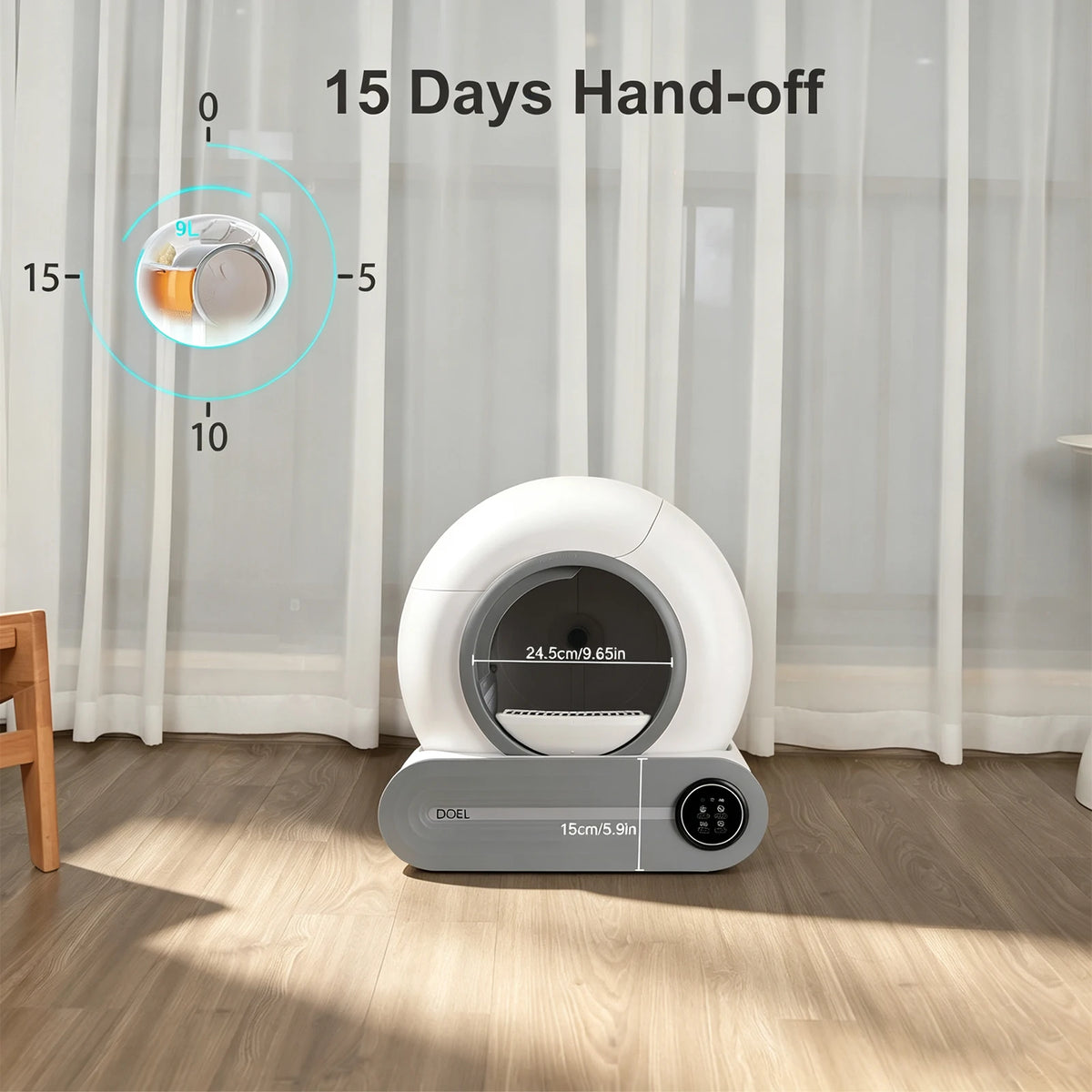 DOEL Smart Self Cleaning Cat Litter Box With App Control