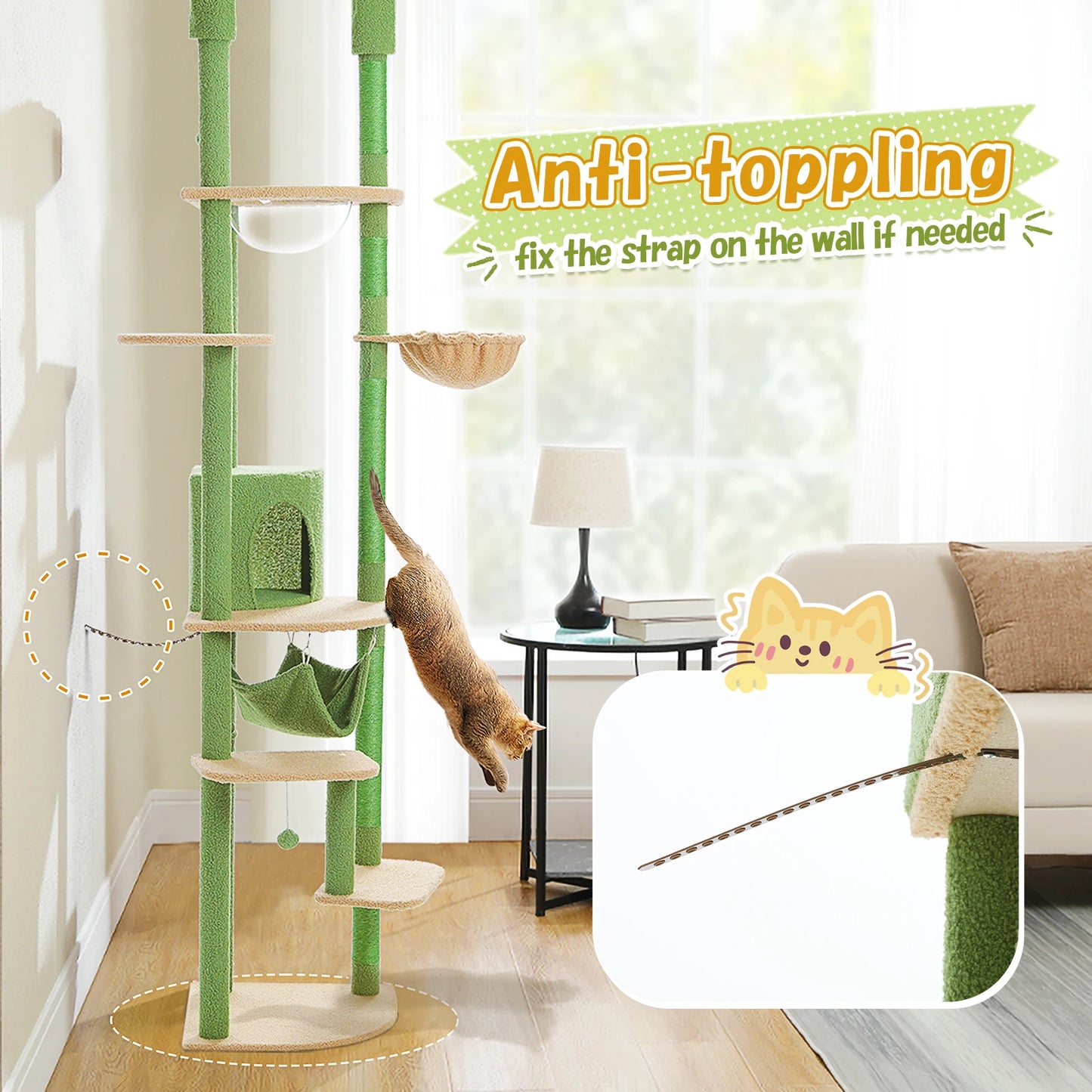 PAWZ Road Multi Level Tall Cat Tree for Indoor Cats